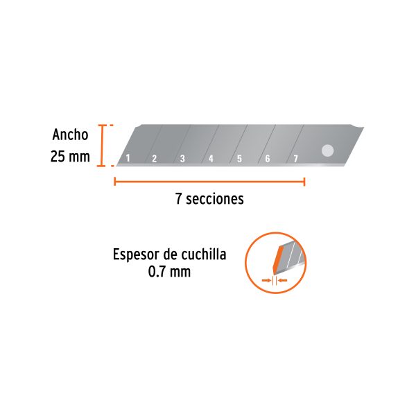 17903 - Estuche con 10 cuchillas SK4 de 25 mm para cutter, Truper