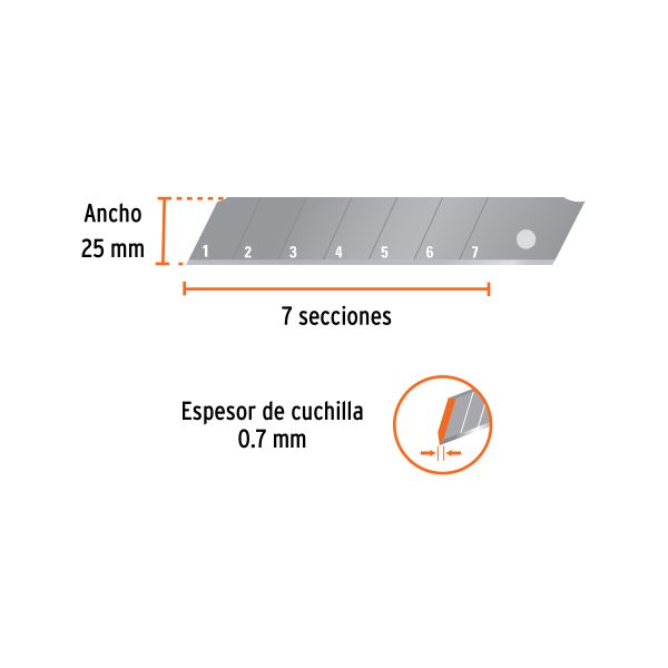 100130 - Estuche con 10 cuchillas SK2 de 25 mm para cutter, Expert