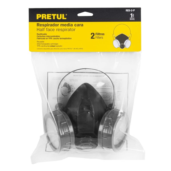 23391 - Respirador sin cartucho, 2 filtros, Pretul