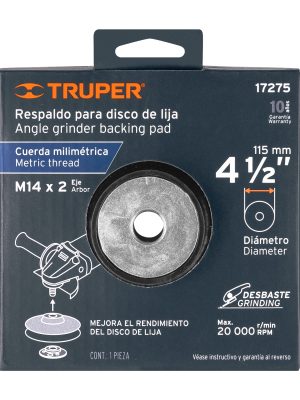 RES-DILI-4-1-2ME1.jpg 17275 - Respaldo para discos de lija 4-1/2', eje M14, TRUPER