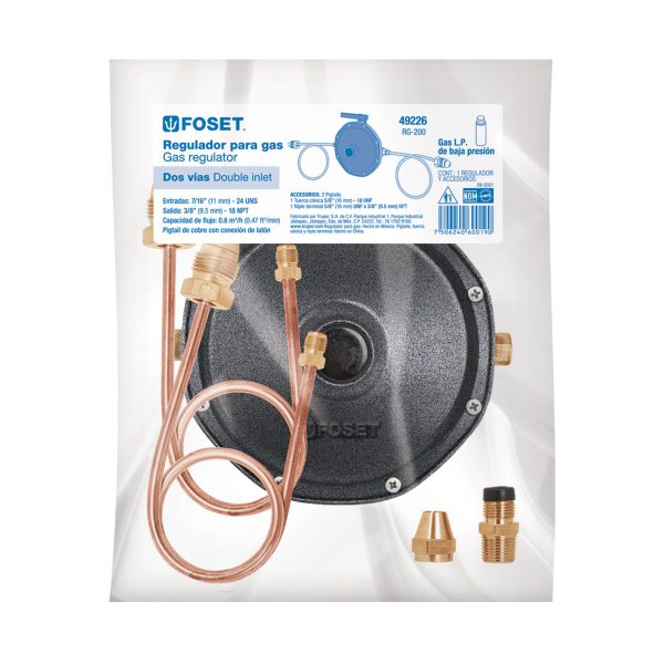49226 - Regulador de gas L.P. de 2 vías, Foset