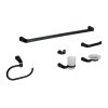 44277 - Juego de 6 accesorios para baño, negro, FOSET RIVIERA