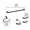 44277 - Juego de 6 accesorios para baño, negro, FOSET RIVIERA