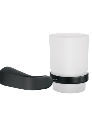 RIA-71M.jpg 44287 - Portavaso cepillero con vaso de vidrio, negro, FOSET RIVIERA
