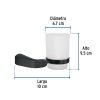 44287 - Portavaso cepillero con vaso de vidrio, negro, FOSET RIVIERA