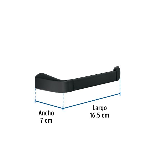 44318 - Portarrollo sin cubierta, negro, FOSET RIVIERA