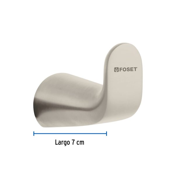 45219 - Gancho sencillo de latón acabado satín para toalla, Riviera
