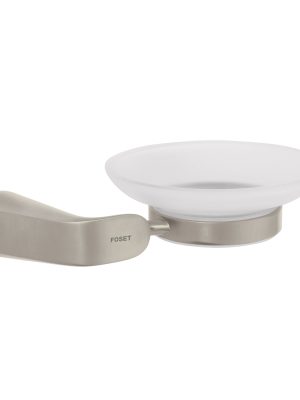 45221 - Jabonera de latón acabado satín con plato de vidrio, Riviera