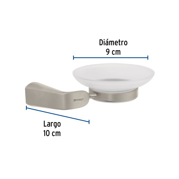 45221 - Jabonera de latón acabado satín con plato de vidrio, Riviera