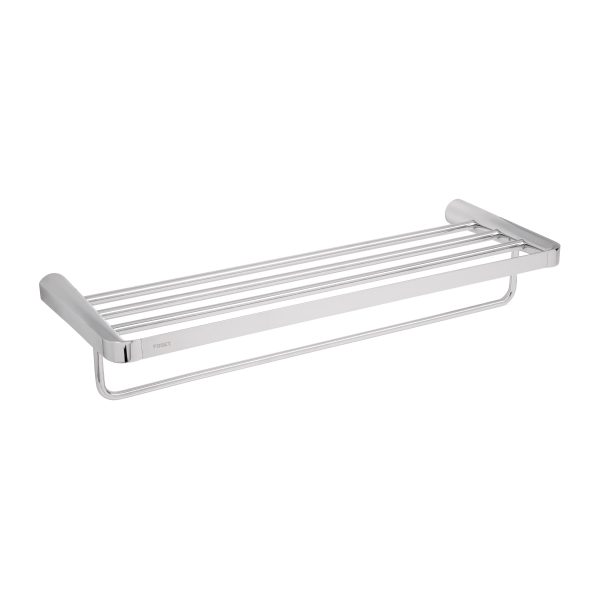 45210 - Repisa de latón portatoalla en acabado cromo, Foset Riviera
