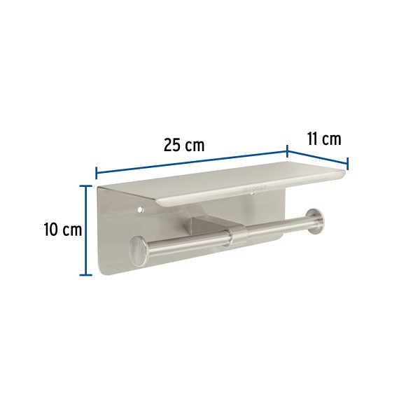 46357 - Portarrollo doble en satín con soporte para celular, Riviera