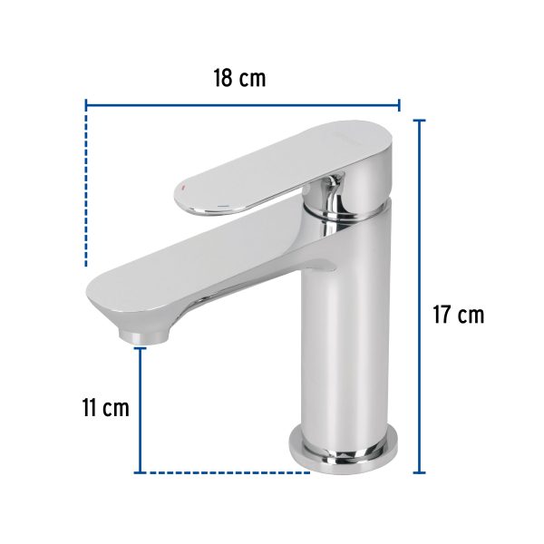 45190 - Monomando corto para lavabo, cromo, FOSET RIVIERA