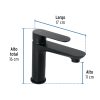 44089 - Monomando corto para lavabo, negro, FOSET RIVIERA