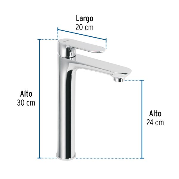 45191 - Monomando alto para lavabo, cromo, FOSET RIVIERA