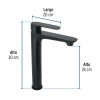 44090 - Monomando alto para lavabo, negro, FOSET RIVIERA