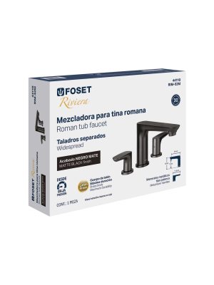 44110 - Mezcladora para tina romana, negro, FOSET RIVIERA