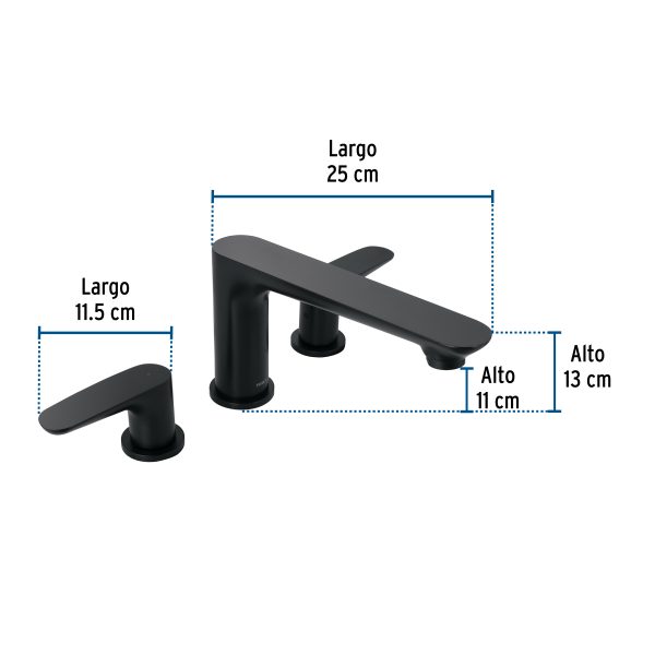 44110 - Mezcladora para tina romana, negro, FOSET RIVIERA