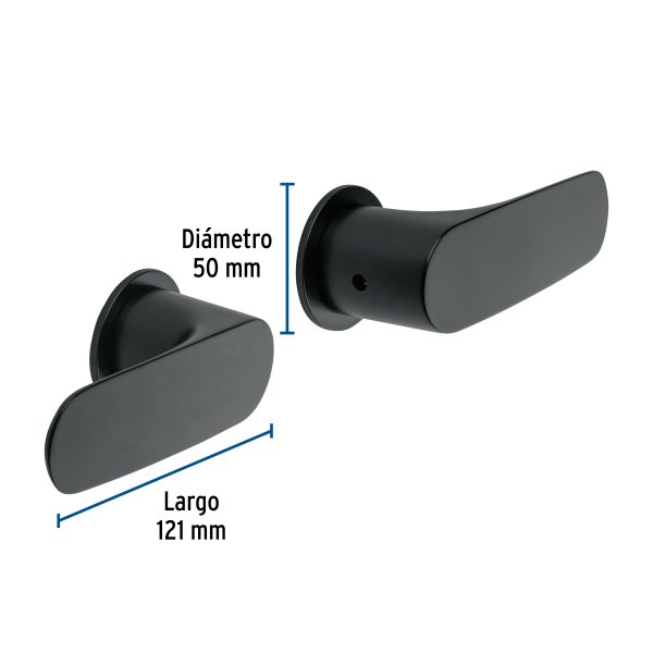 44118 - Juego manerales palanca para regadera, negro, FOSET RIVIERA