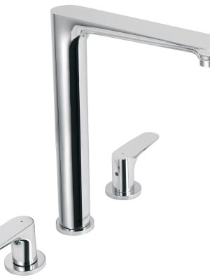 45192 - Mezcladora cuello alto para fregadero, cromo, FOSET RIVIERA