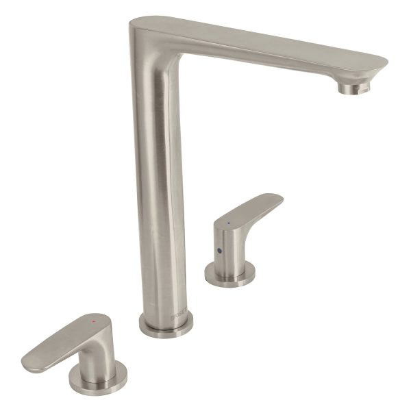 45181 - Mezcladora cuello alto para fregadero, satín, FOSET RIVIERA