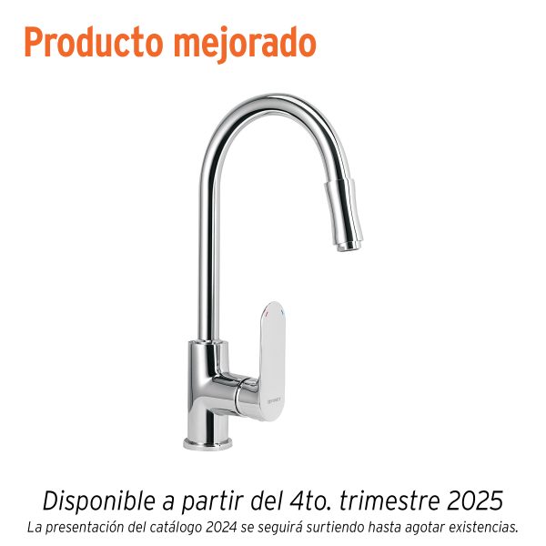 45194 - Monomando retráctil para fregadero, cromo, FOSET RIVIERA