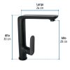 44102 - Monomando cuello alto para fregadero, negro, FOSET RIVIERA