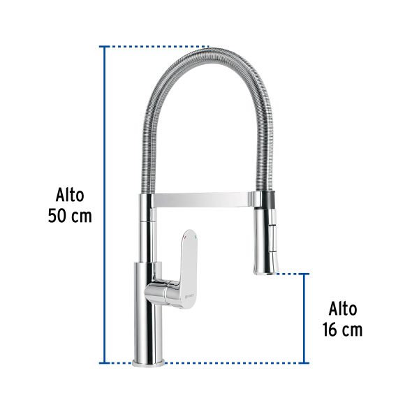 45195 - Monomando nariz flexible para fregadero, cromo,FOSET RIVIERA