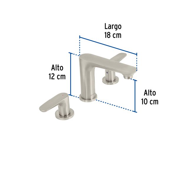 45177 - Mezcladora lavabo taladros separados, satín, FOSET RIVIERA