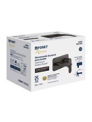 44095 - Monomando a pared para lavabo, negro, FOSET RIVIERA