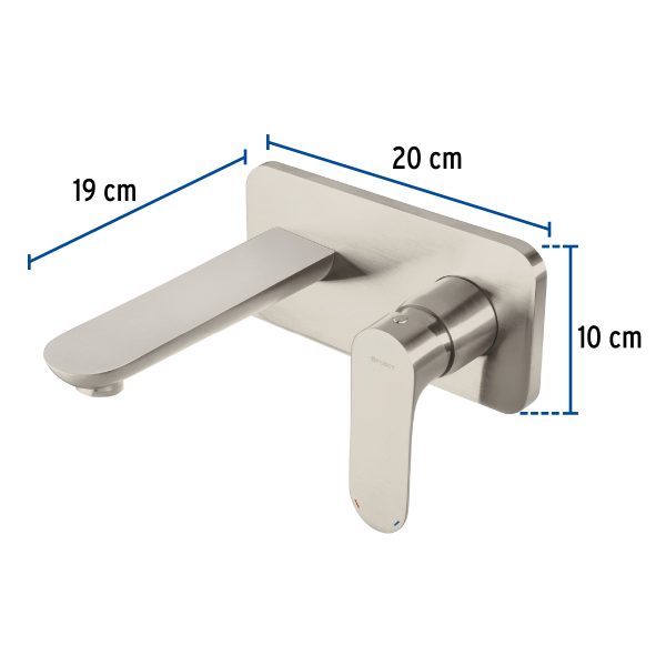45178 - Monomando a pared para lavabo, satín, FOSET RIVIERA
