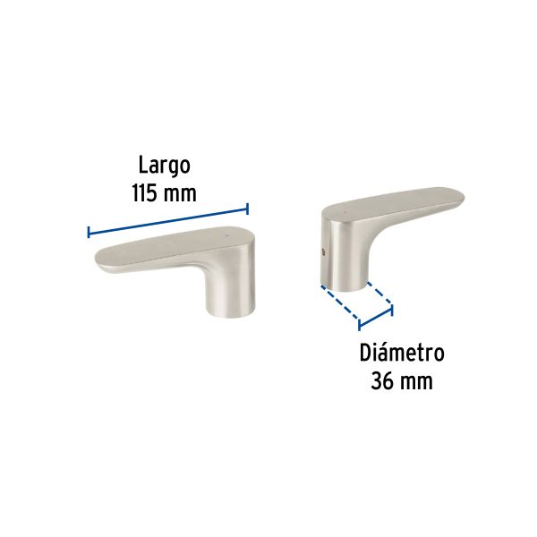 45292 - Juego de manerales de palanca para tina, satin, Riviera