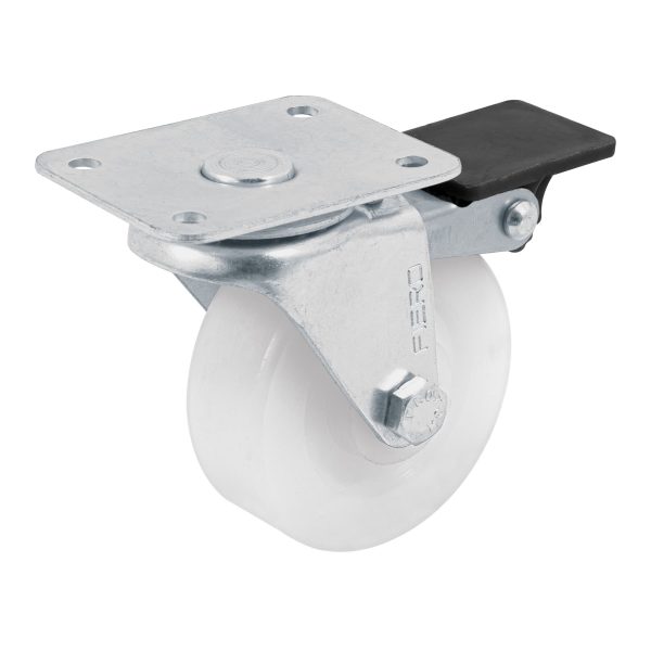 48634 - Rodaja de polietileno 2-1/2' placa giratoria con freno FIERO