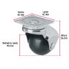44390 - Rodaja esférica, 40 mm con placa, Fiero