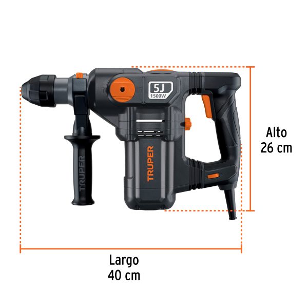 19320 - Rotomartillo SDS Plus 5 Joules, 1500W, TRUPER INDUSTRIAL