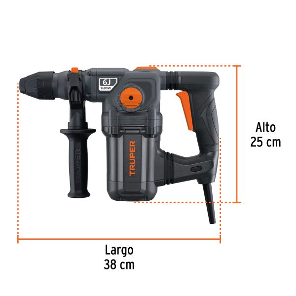 19323 - Rotomartillo SDS Plus 6 Joules, 1600W, TRUPER INDUSTRIAL