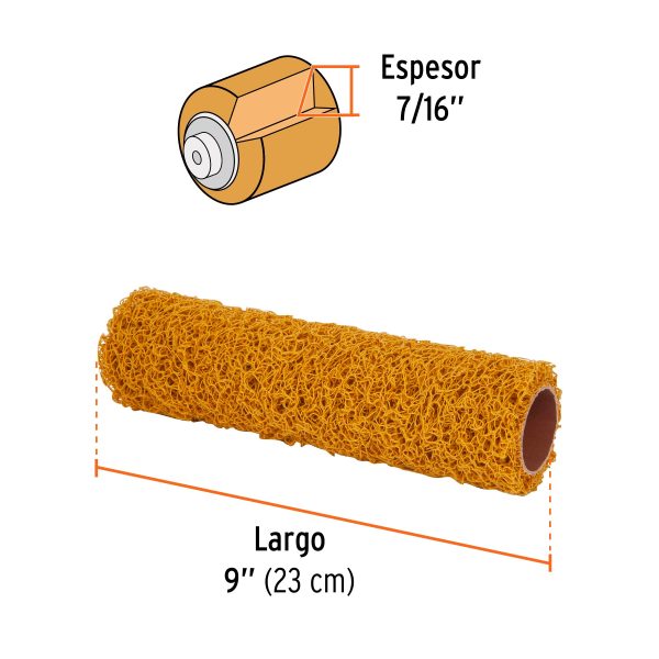 13895 - Rodillo para pintar 9' x 7/16' de PVC, acabados texturizados