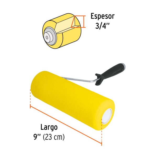 13842 - Rodillo para pintar 9'x 3/4' de esponja, superficies rugosas