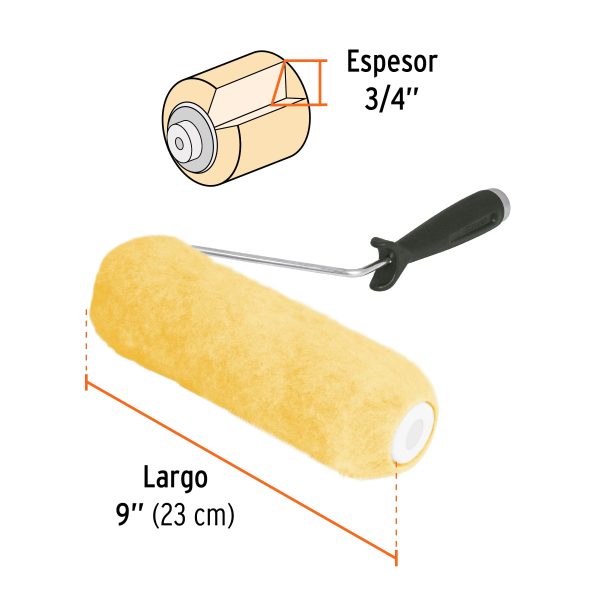 13877 - Rodillo para pintar 9' x 3/4' superficies rugosas, TRUPER