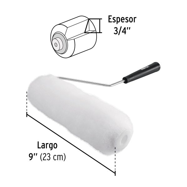 28035 - Rodillo para pintar, 9 x 3/4', superficies rugosas, Pretul