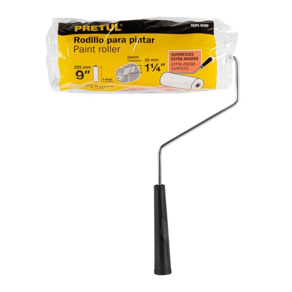 28037 - Rodillo p/pintar,9 x 1-1/4',superficies extrarrugosas,Pretul