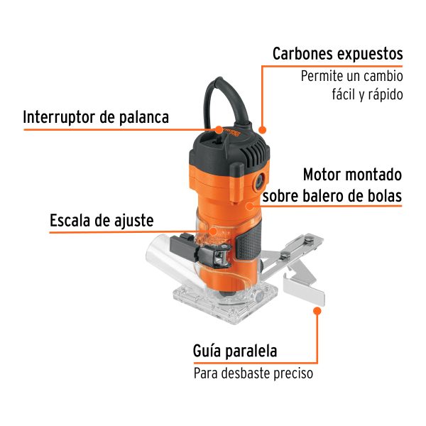 102379 - Router compacto 600W, 3/4 HP, TRUPER PRO