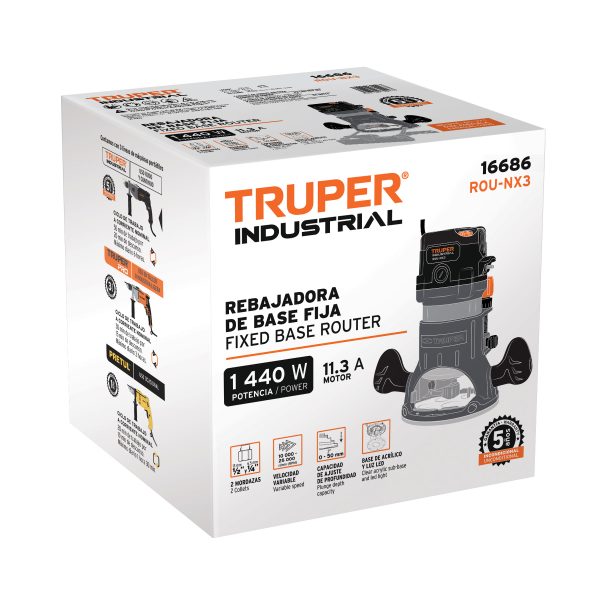 16686 - Router 1,440W, 2 HP, TRUPER INDUSTRIAL