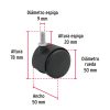 49697 - Rodaja tipo yoyo de 50 mm con espiga roscada, Fiero