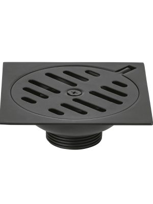 49538 - Resumidero cuadrado 4'x4', metálico, negro, Foset Basic