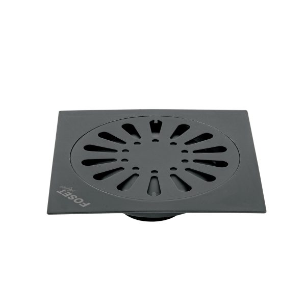 45474 - Resumidero cuadrado 6'x 6', acero inoxidable, negro, gota