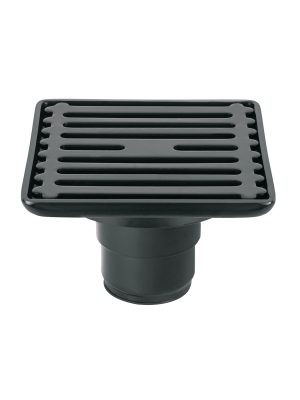 47650 - Resumidero cuadrado 4'x 4', acero inoxidable, negro, Aqua