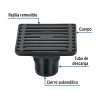 47650 - Resumidero cuadrado 4'x 4', acero inoxidable, negro, Aqua