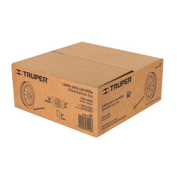 11862 - Llanta completa hule sólido 13-1/2', incluye eje y baleros