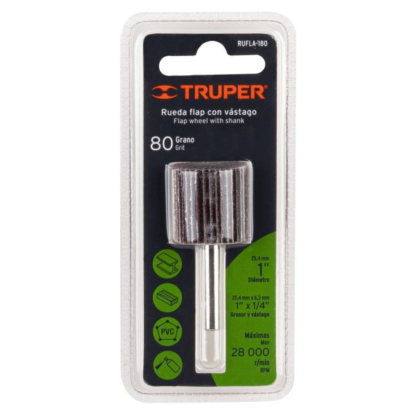 13034 - Rueda flap de 1', grano 80, Truper