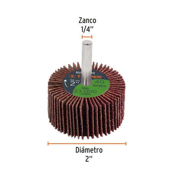 13036 - Rueda flap de 2', grano 40, Truper